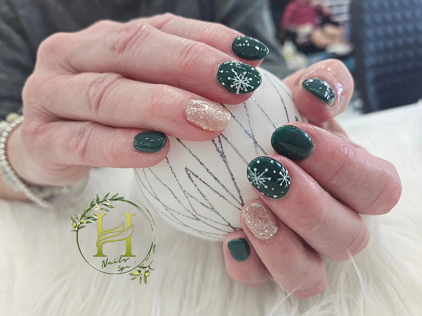 Dipping powder nails at HM Nails Spa in Exeter ON